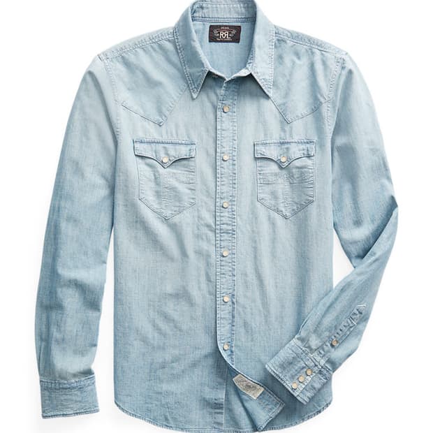 RRL 샴브레이 웨스턴 셔츠 XL