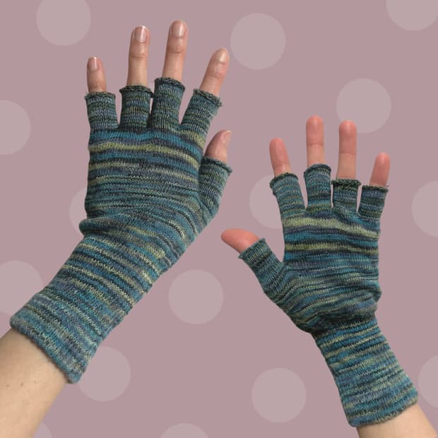 핀터깔 빈티지 스트라이프 핑거리스 장갑