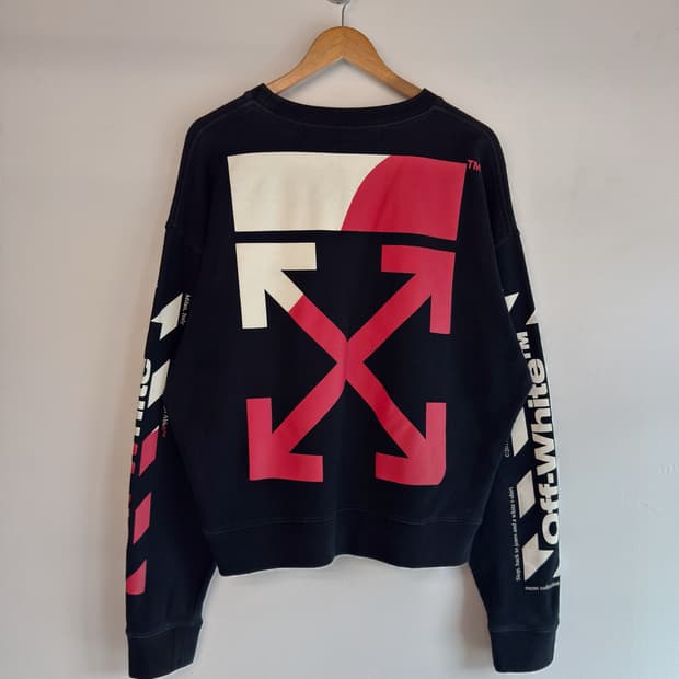 오프화이트 19ss 오버핏 스플릿 로고 스웻셔츠