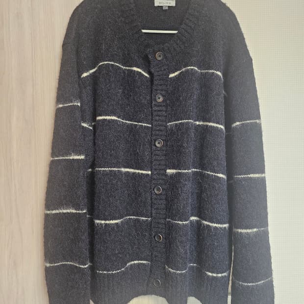 [5 size] 벨리에 탐 브러쉬드 가디건 네이비 스트라이프