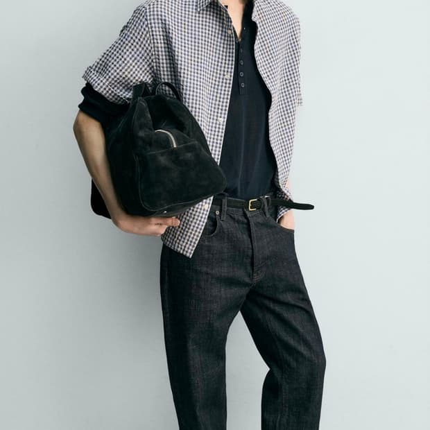 Zara 텍스처 체크 셔츠 M