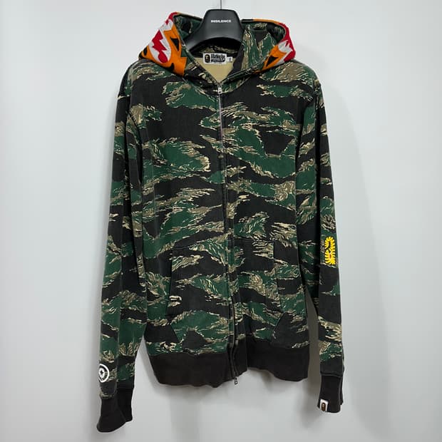 베이프 bape 타이거 카모 풀집업