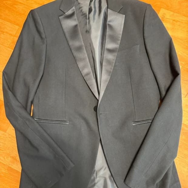 [100/105/110] 블랙 노치드 라펠 턱시도 수트 자켓