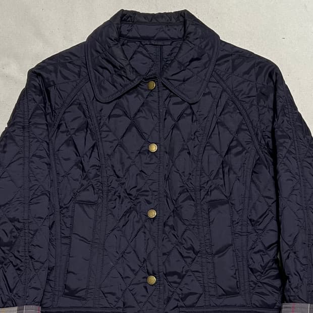 4 바버 여성용 네이비 퀼팅 자켓