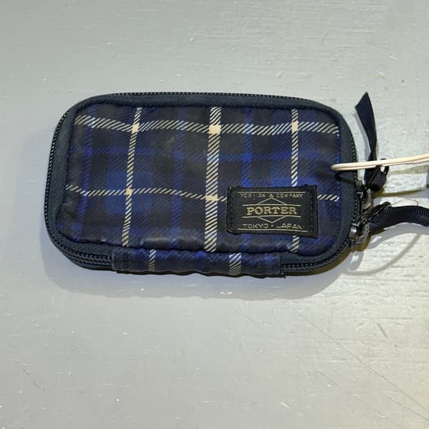PORTER 요시다포터 블루체크 키지갑