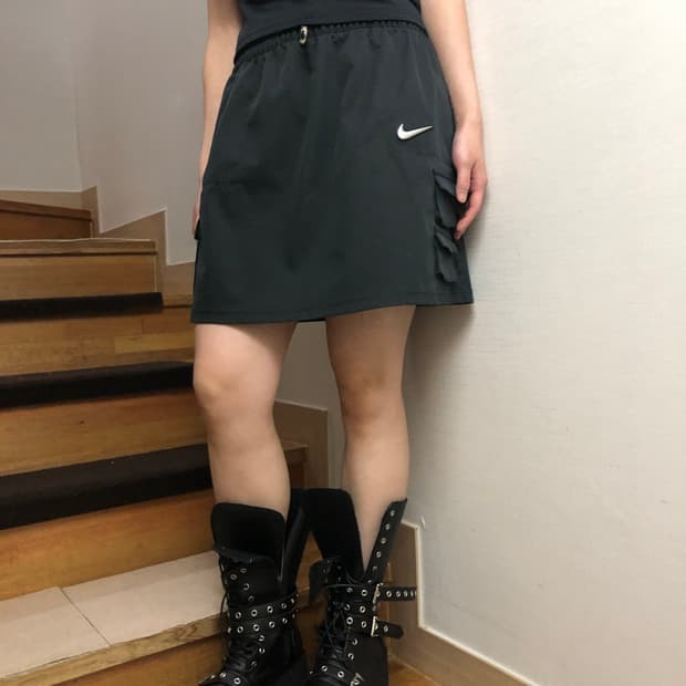 빈티지 나이키 블랙 포켓 스커트