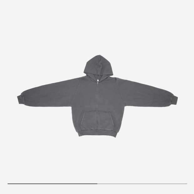 Yeezy YZY Zip-Up Hoodie Dark Grey L