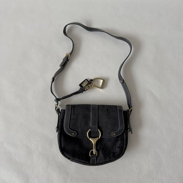 랄프로렌(Ralph Lauren) 원단 레더 크로스백