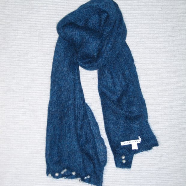 Sunao Kuwahara 모헤어 진주 스카프