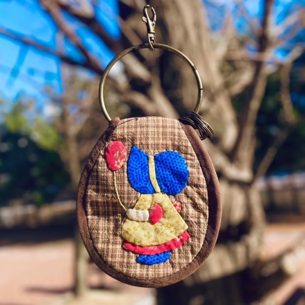 핸드메이드 아플리케 스냅 포켓 키링