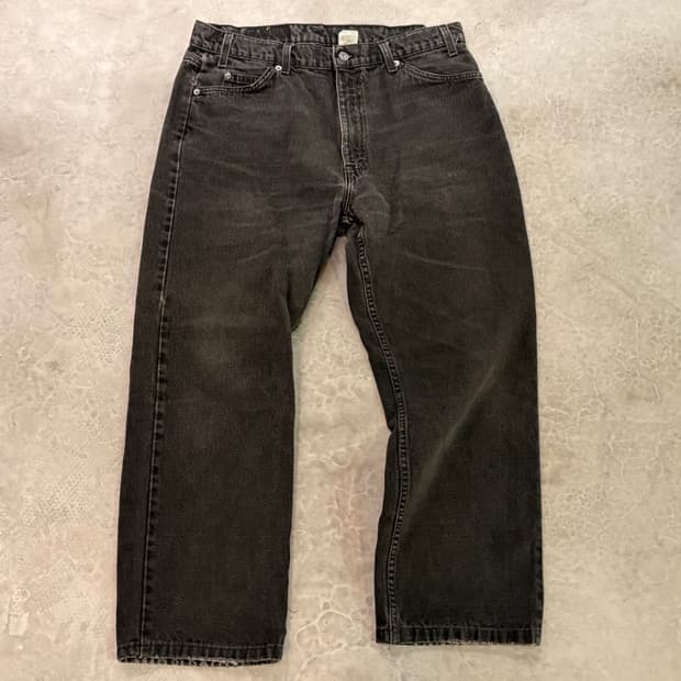 [36/30] 90s USA 리바이스 505 오랜지탭 블랙 흑청  