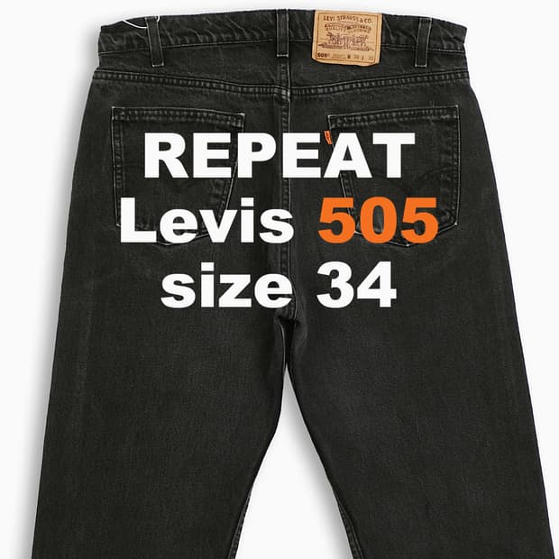 리바이스 505 오렌지탭 흑청 90s USA 34인치 OR50536174