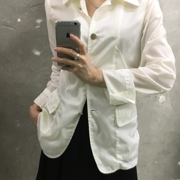 Prada 프라다 아이보리 나일론 블레이저 