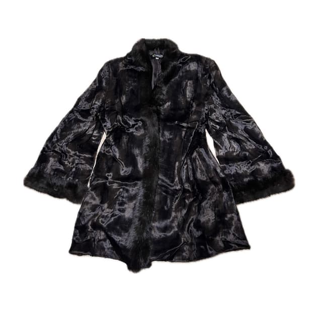 빈티지 모피 퍼 가운 코트 자켓