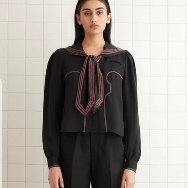 [XS]보디 BODE Seafarer 실크 셔츠/블랙