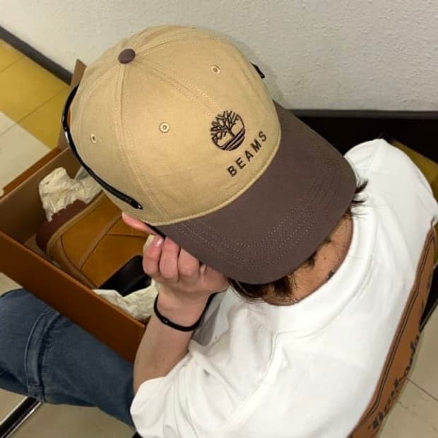 [미개봉새상품] beams 빔즈 팀버랜드 투톤 캡 모자