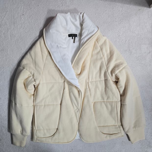DKNY 도나카란 아이보리 퀼팅 양모 자켓