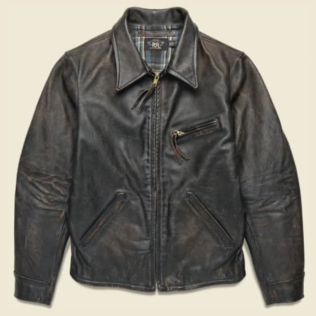 RRL 뉴스보이 레더 자켓 M