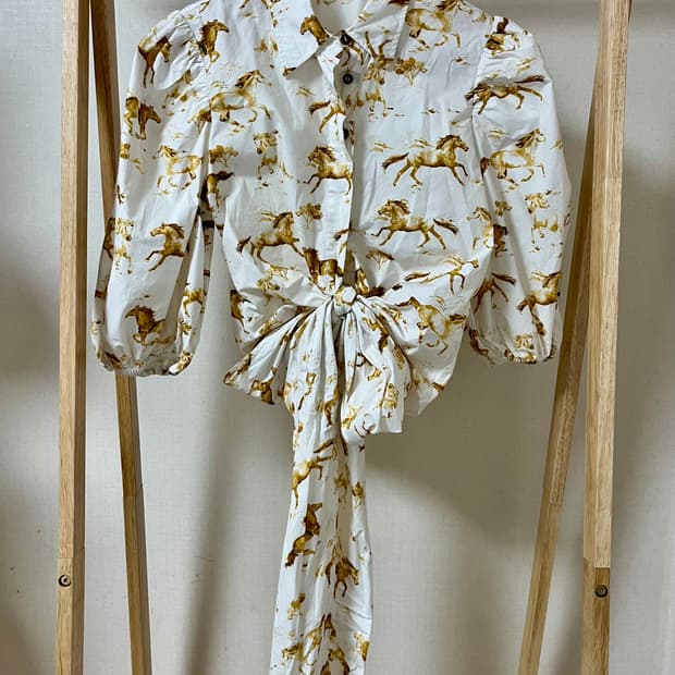 GANNI 말 패턴 셔츠