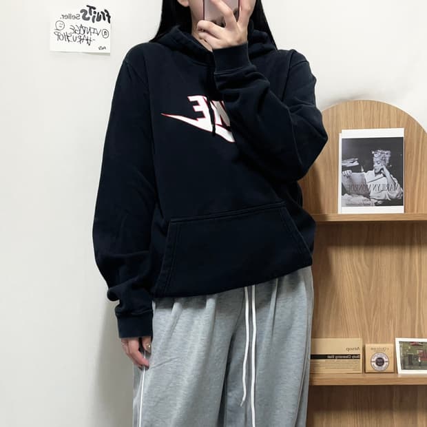 [정품] 나이키 블랙 빅로고 후드티 [ XL ]
