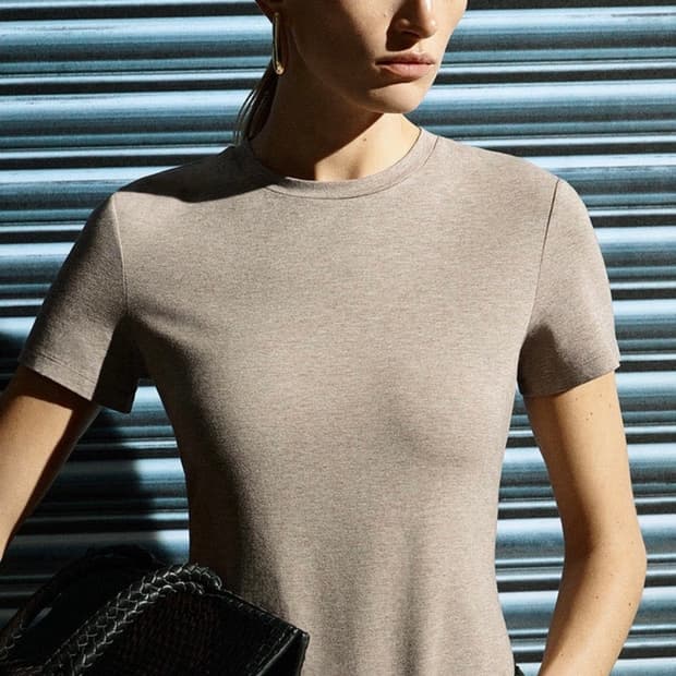 Cos 코스 슈렁큰 반팔 티셔츠 오트 멜란지