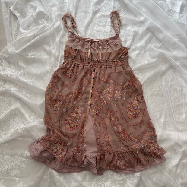 오리엔탈 페어리 핑크 슬립 원피스