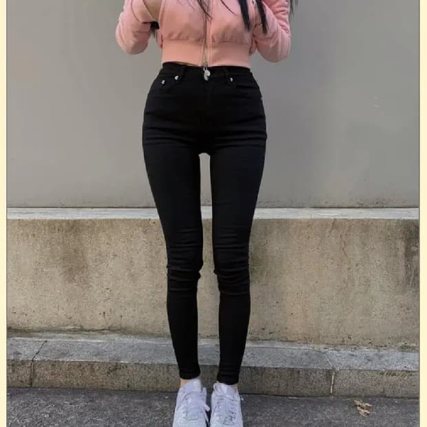 페일제이드 논페이드 스키니 블랙 기모