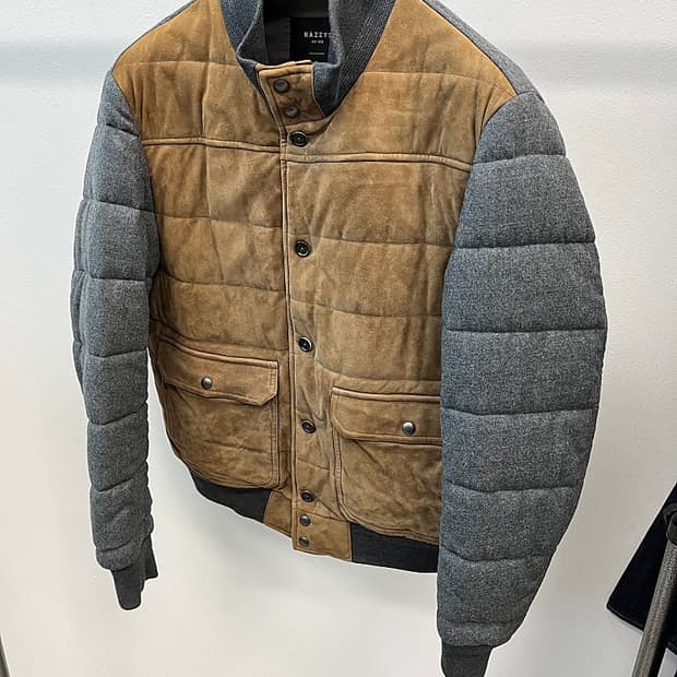 105) 헤지스 스웨이드 패딩블루종 