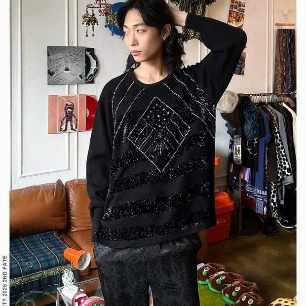 1980-90s VIVIANA Jewelry Trimming Knit