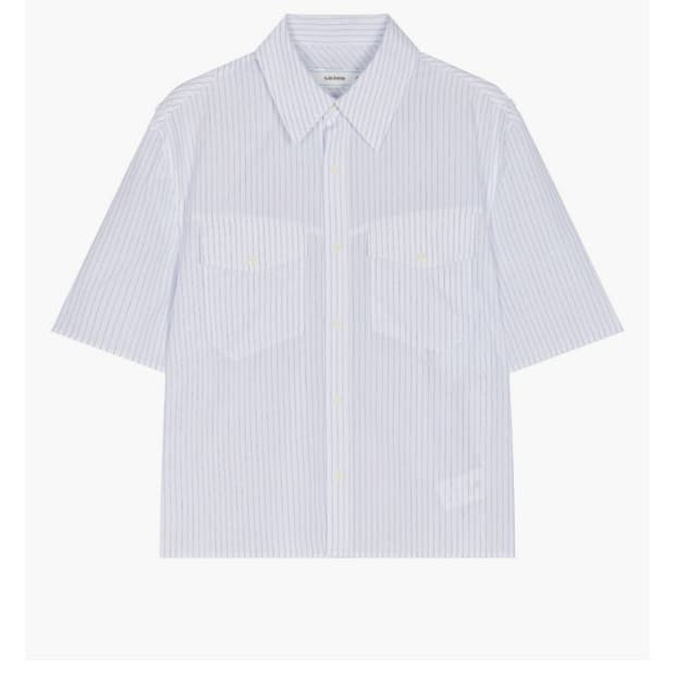 웨이비니스 Horien Stripe Half shirts Blue