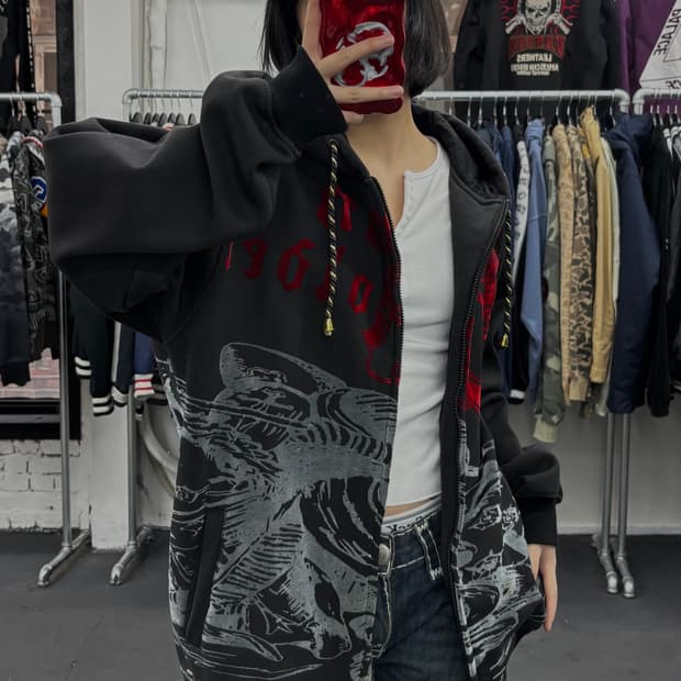 크라운 홀더 올드스쿨 후드집업