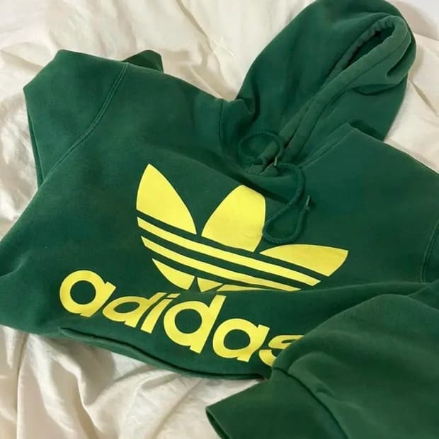 아디다스 기모 후드티 초록
