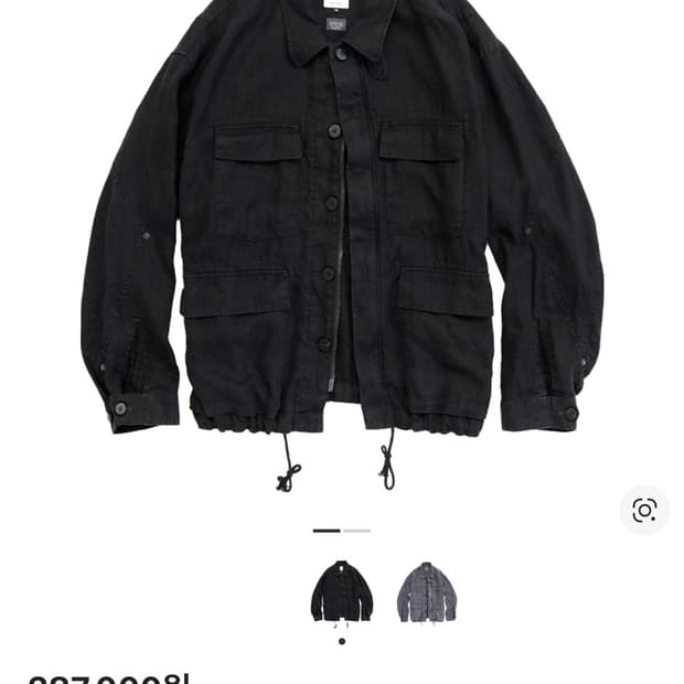 폴리테루 린넨필드파카 블랙 새상품 4