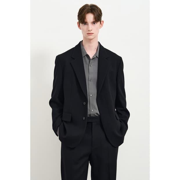 타임옴므 2024 히든 버튼 울 자켓