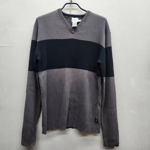 CK캘빈클라인 골지 배색 코튼 니트M(M)