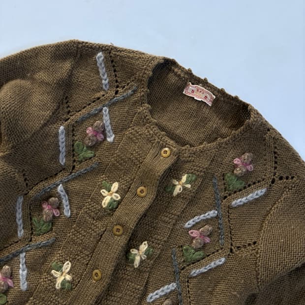 일본빈티지 울100% 가디건