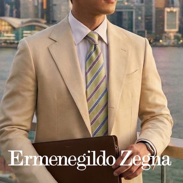 에르메네질도 제냐 라임 스트라이프 넥타이 9.1cm A+등급 K2546
