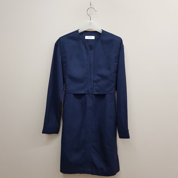 구호 플러스  노카라 벨트 원피스 코트 1사이즈