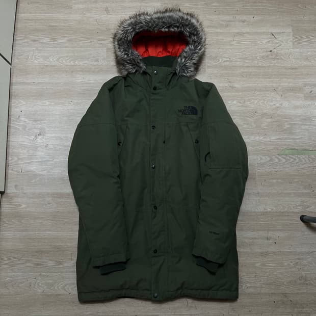 노스페이스 하이벤트 구스다운 퍼후드 야상패딩 점퍼 [카키] L/100