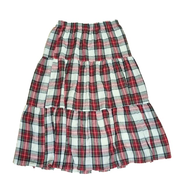 빈티지 레드 체크 캉캉 롱스커트 롱치마 모리걸하구미히피오리엔탈페어리