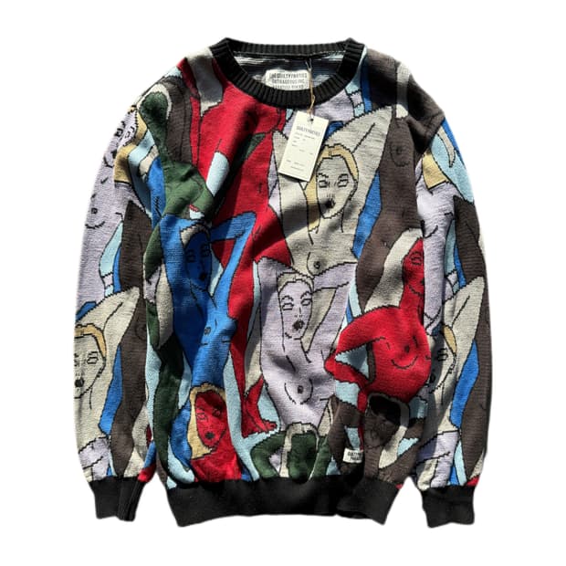 와코마리아 백녀무늬도 자카드 니트 L(XL)