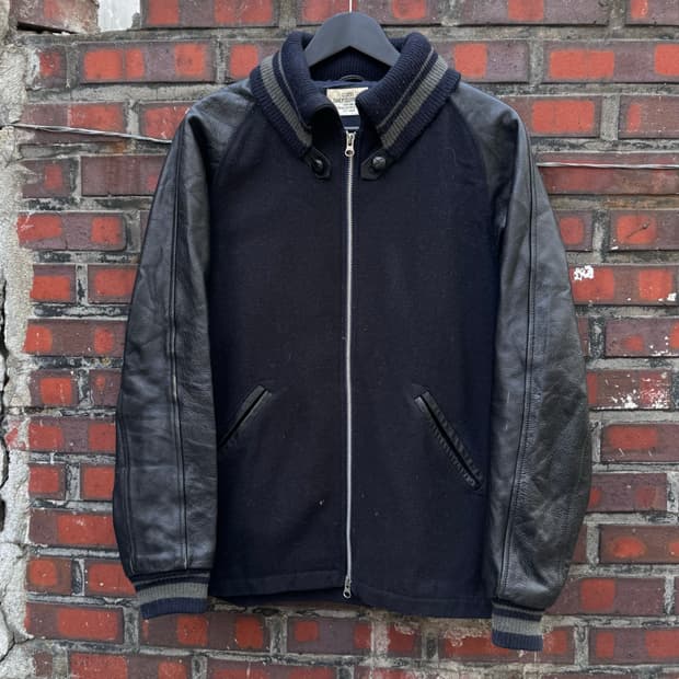 코엔 투웨이 울 레더 바시티 자켓 