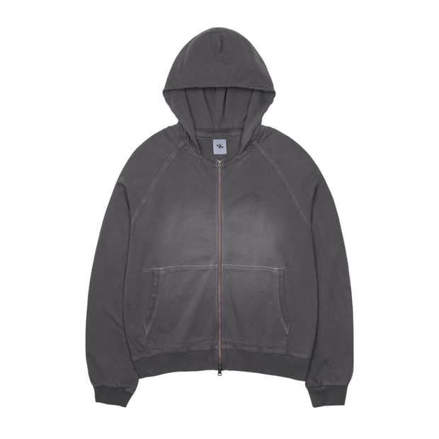 WASHED HOODIE ZIP-UP