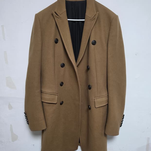 SYSTEM 캐시미어 울 더블 코트 브라운 100