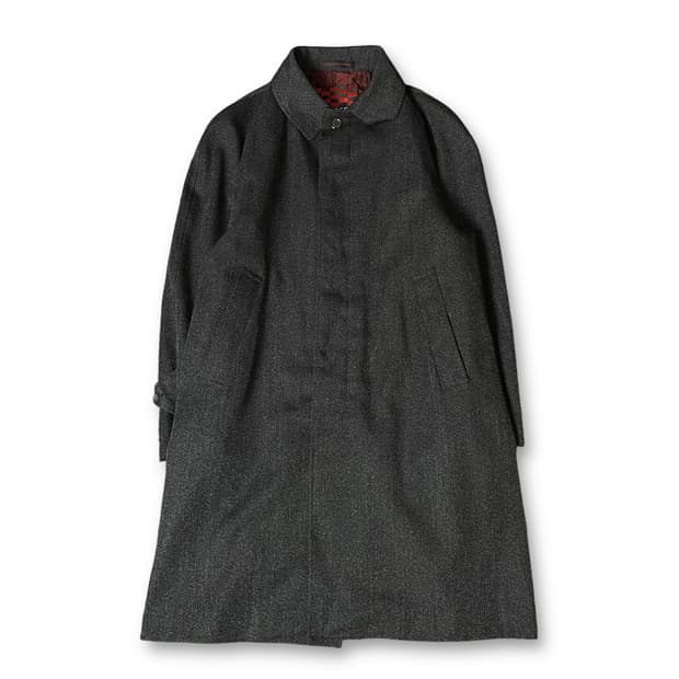 자켄 딥그레이 히든버튼 폴리 코트