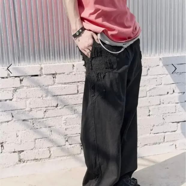 3 폴리테루 보로 블랙 데님