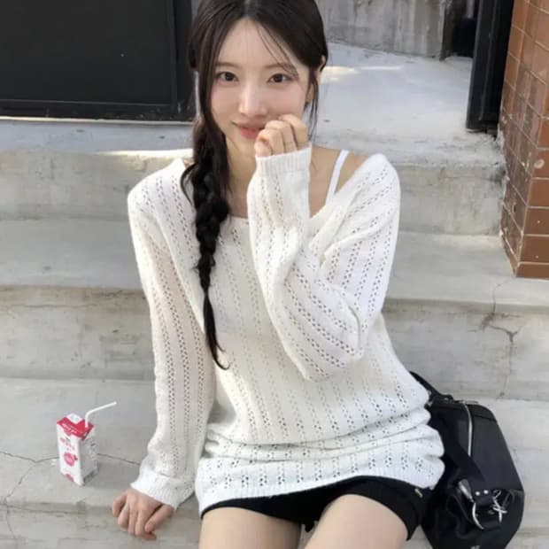 레터프롬문 울 니트원피스 아이보리