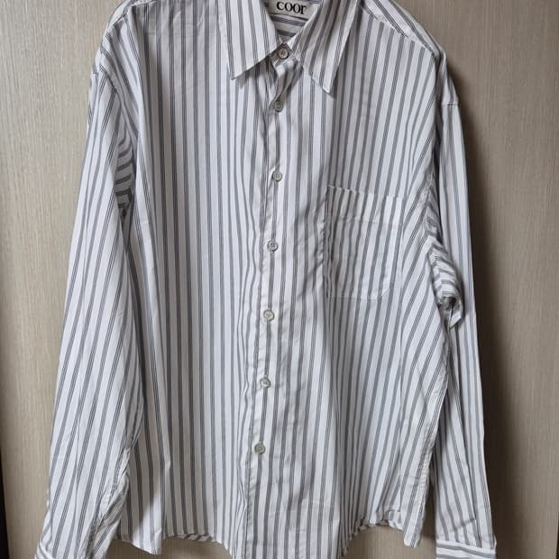 쿠어 COOR 오버핏 스트라이프 셔츠 남방