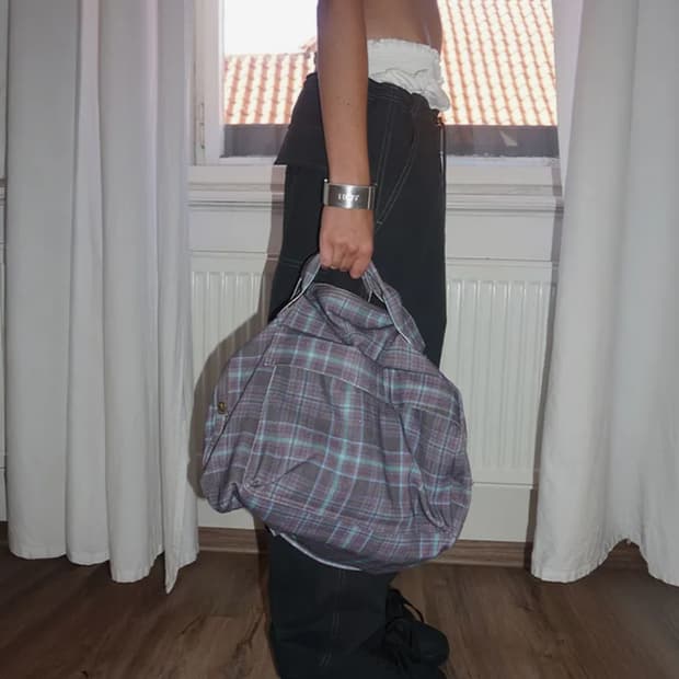 스컬프터 Three-Way Twill Bag Purple Check