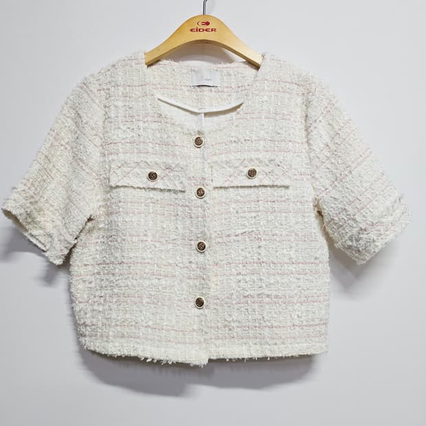 jj지고트 트위드 반팔 자켓